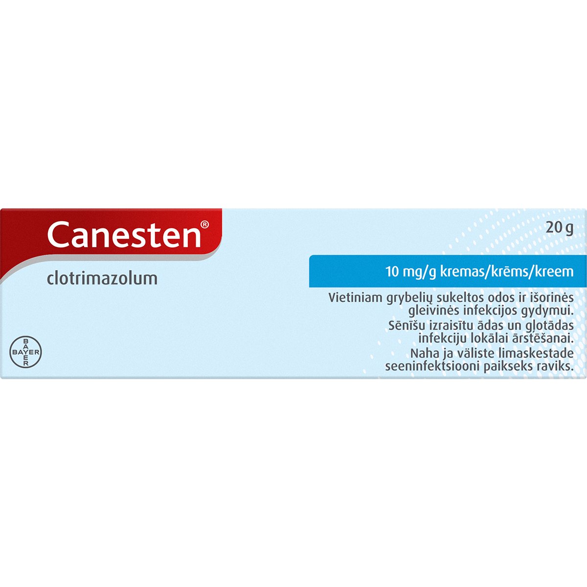 Canesten® 10 mg/g krēms ādas sēnīšu ārstēšanai