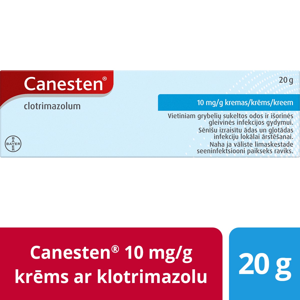 Canesten® 10 mg/g krēms ādas sēnīšu ārstēšanai